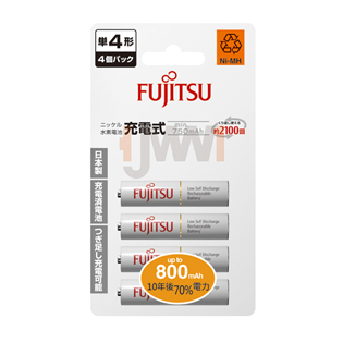 【富士通】日本製 標準型 低自放4號AAA充電電池 (4