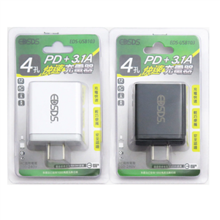 【愛迪生】3USB+1Type-C充電器