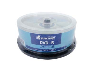 KRONR DVD-R 16X光碟片(無附筒) 25片